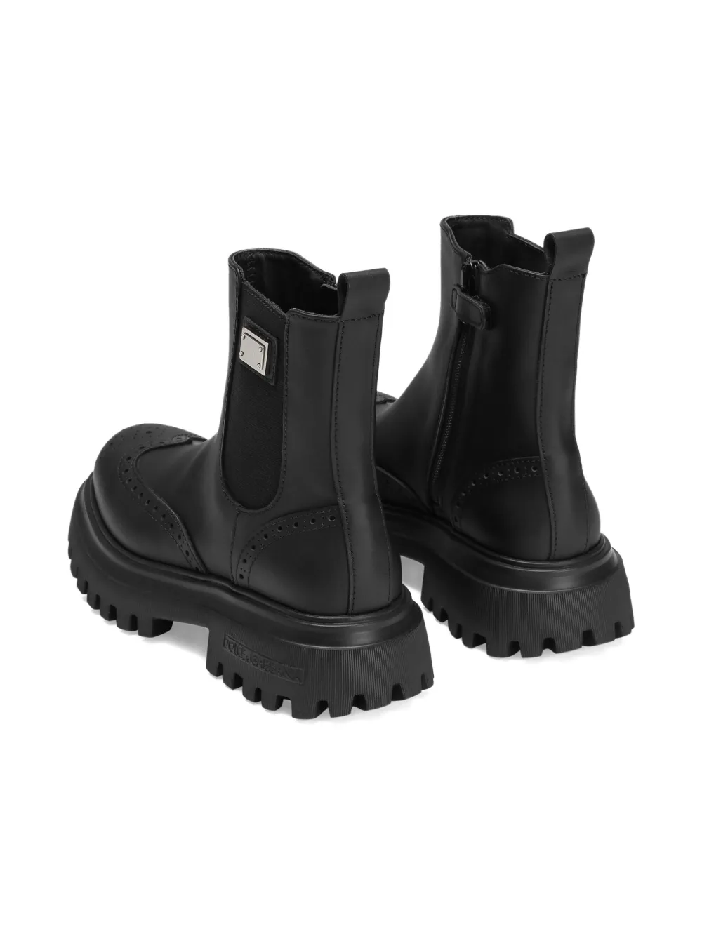 Dolce & Gabbana Kids brogue-detail Chelsea boots Black
