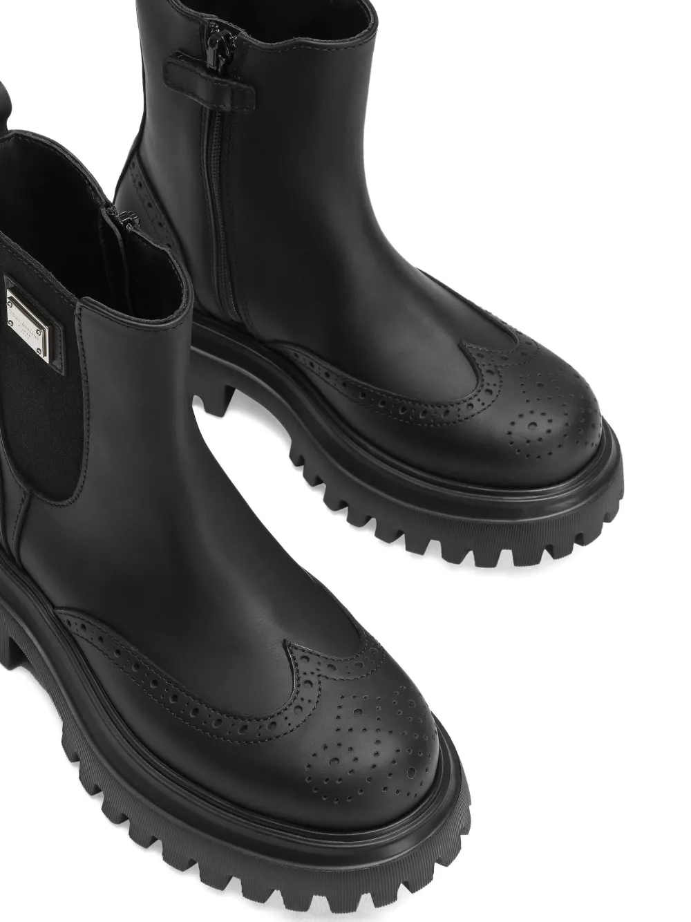 Dolce & Gabbana Kids brogue-detail Chelsea boots Black