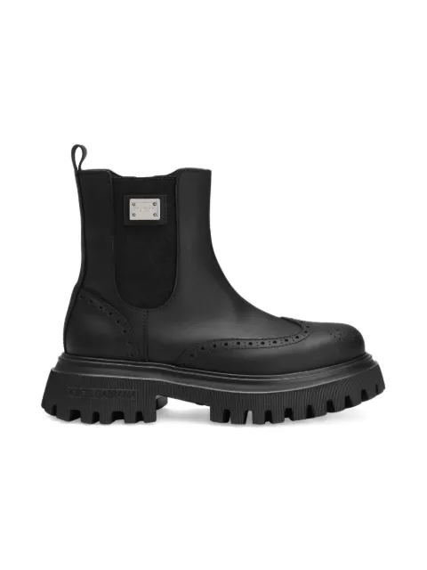 Dolce & Gabbana Kids Stivali Chelsea con dettaglio brogue