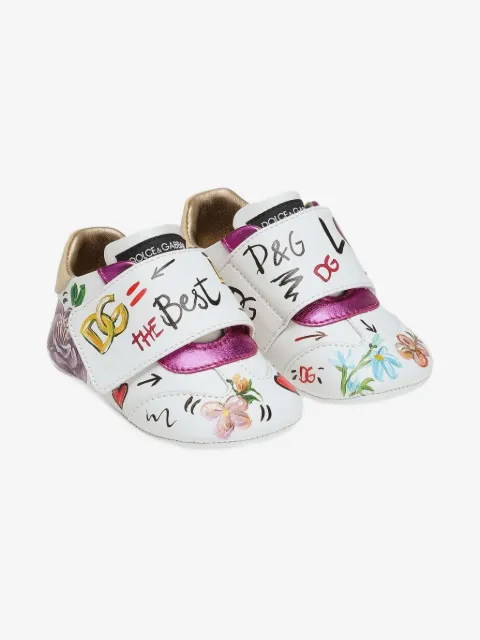 Dolce & Gabbana Kids logo-print leather pre-walkers