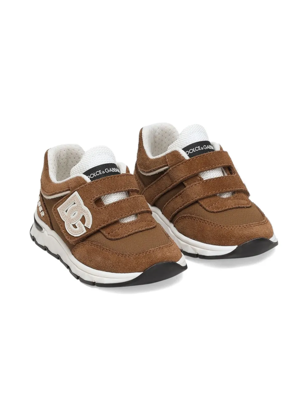 Dolce & Gabbana Kids Sneakers met DG-logoband Bruin