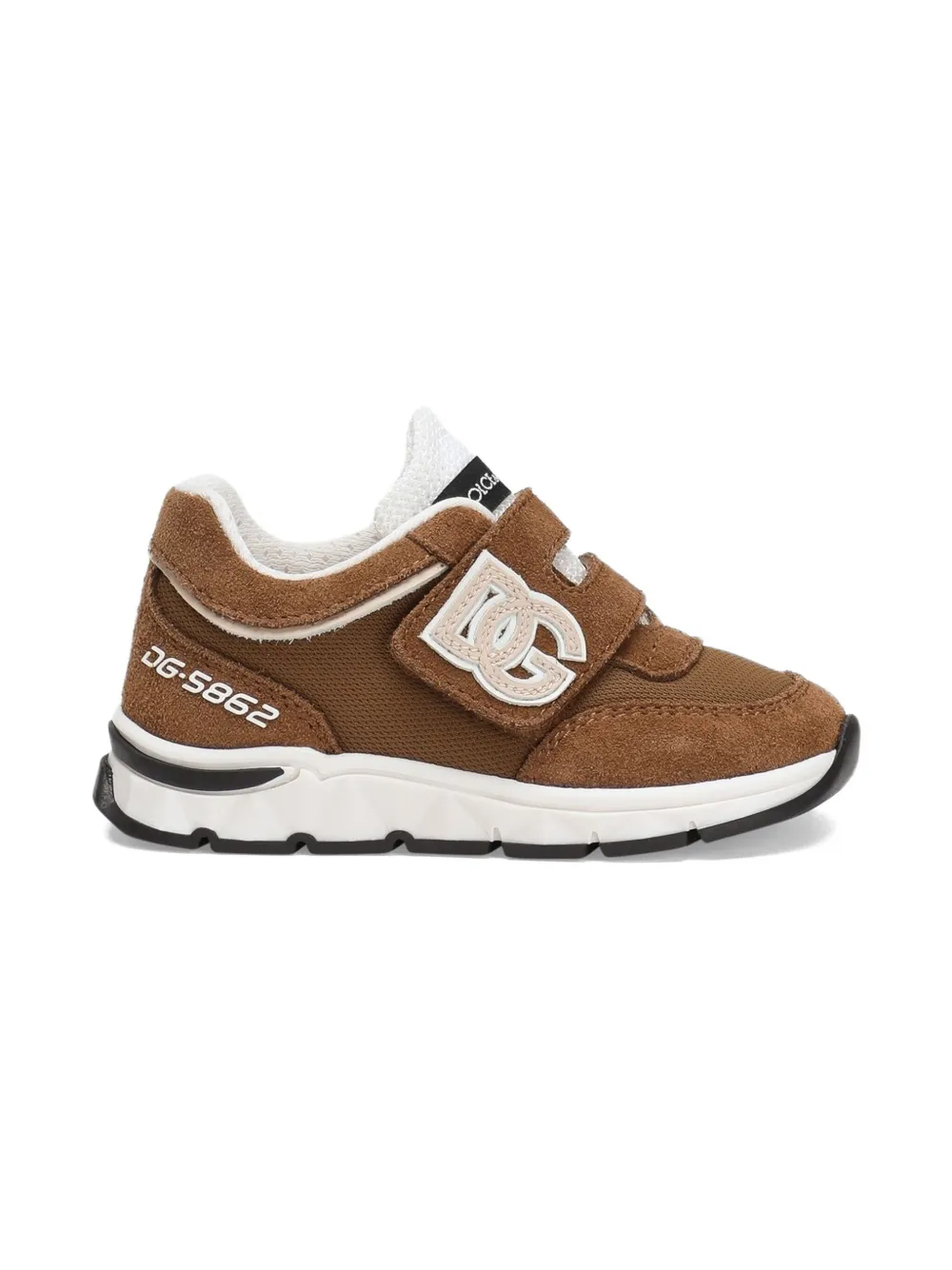 Dolce & Gabbana Kids Sneakers met DG-logoband - Bruin
