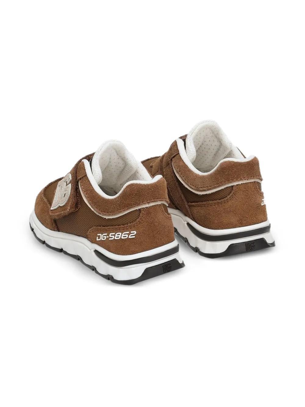 Dolce & Gabbana Kids DG logo strap sneakers Brown
