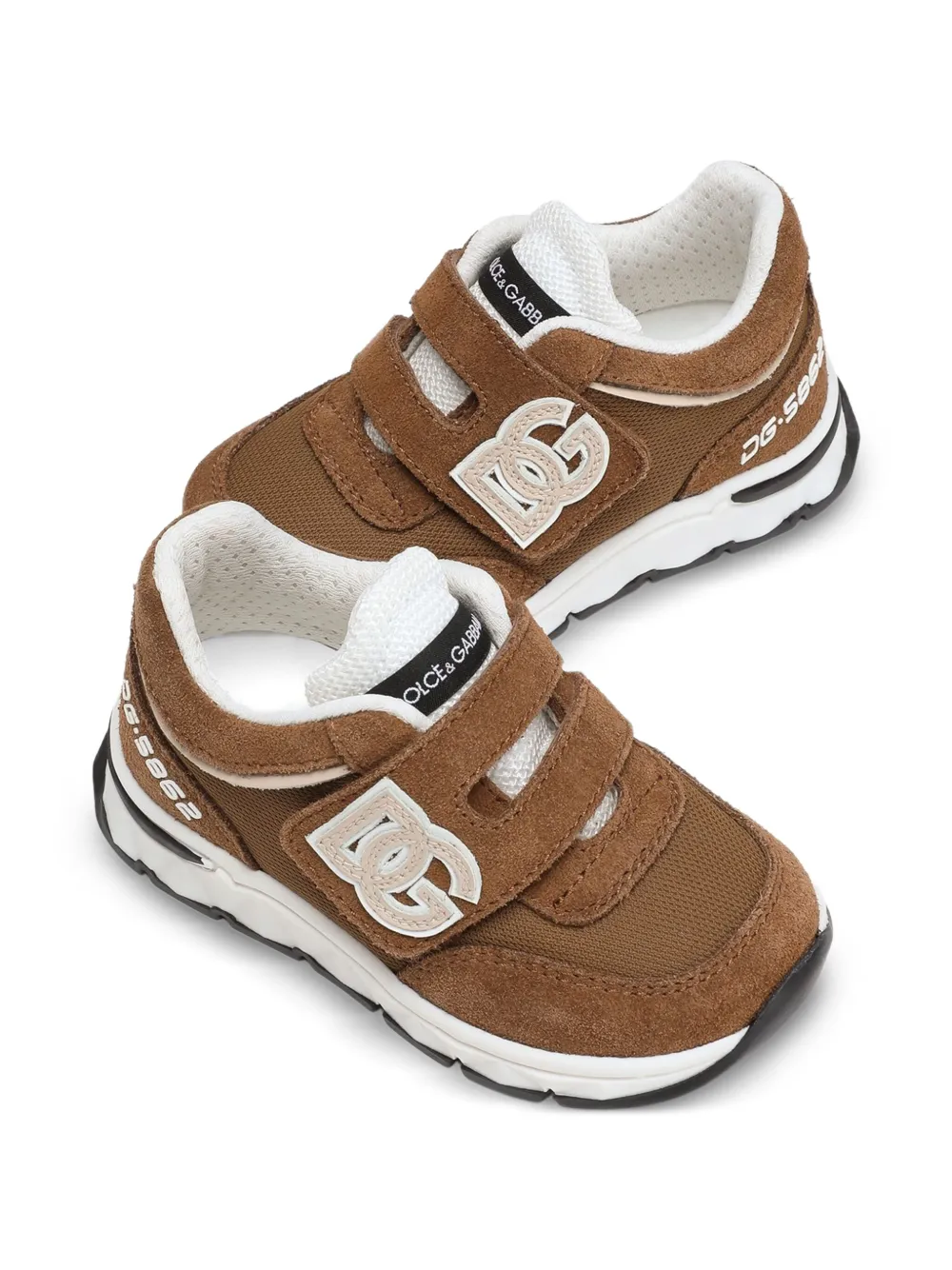 Dolce & Gabbana Kids DG logo strap sneakers Brown