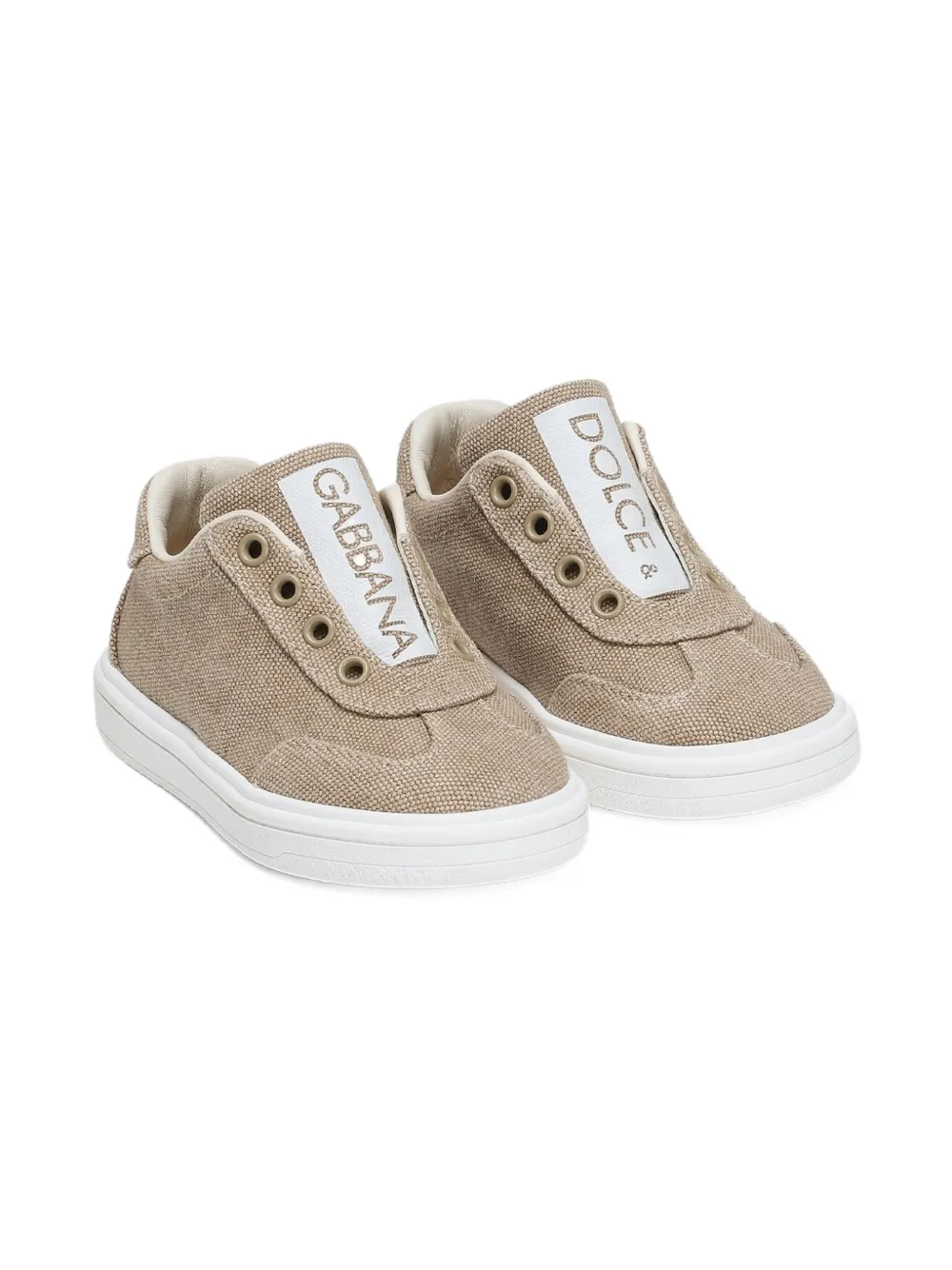 Dolce & Gabbana Kids logo-print slip-on sneakers Neutrals
