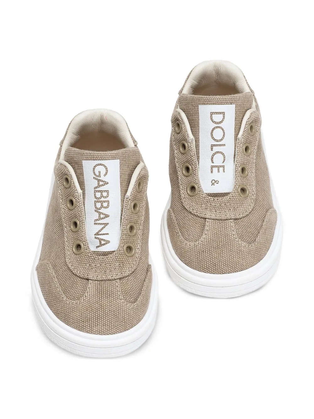 Dolce & Gabbana Kids logo-print slip-on sneakers Neutrals