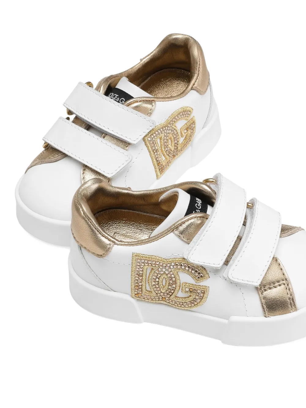 Dolce & Gabbana Kids crystal-embellished logo sneakers White