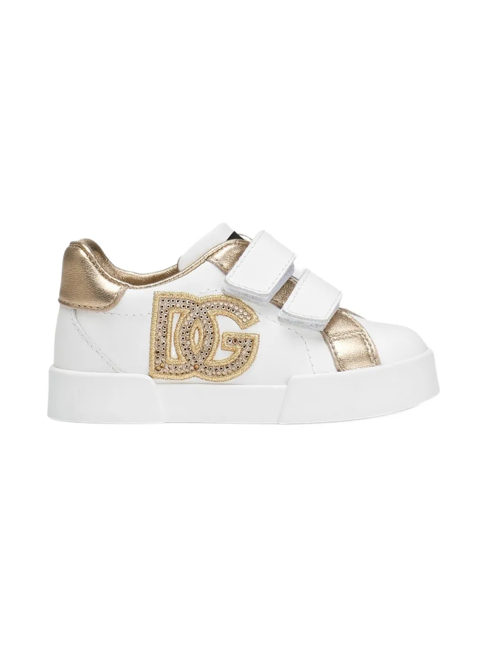 Dolce & Gabbana Kids crystal-embellished logo sneakers White