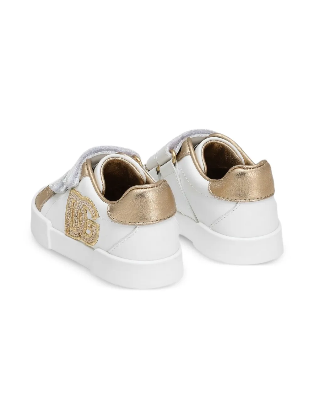 Dolce 
Gabbana Kids crystal-embellished logo sneakers White