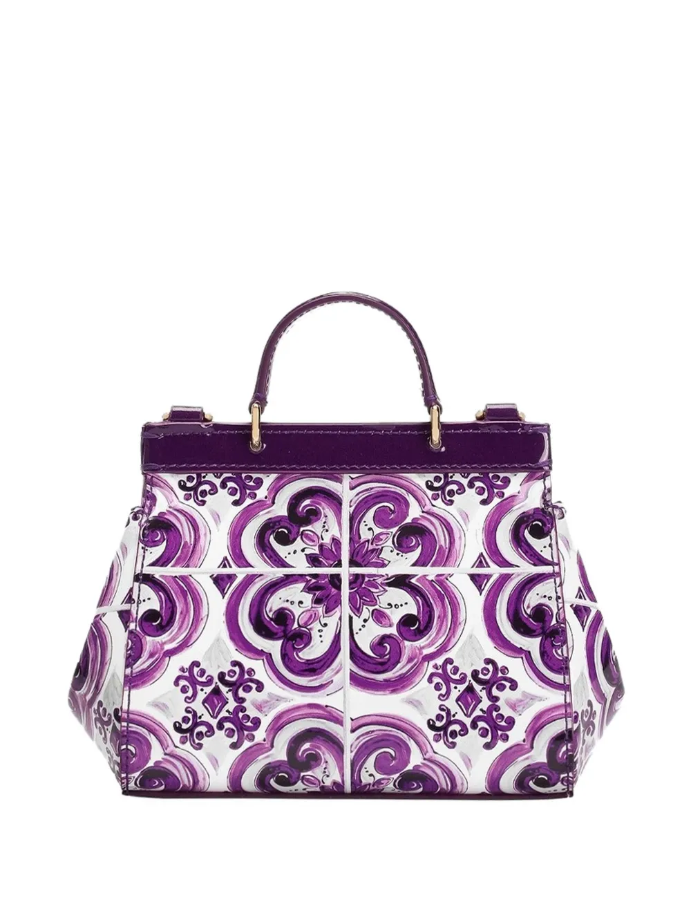 Dolce & Gabbana Kids Schoudertas met Maiolica-print - Paars