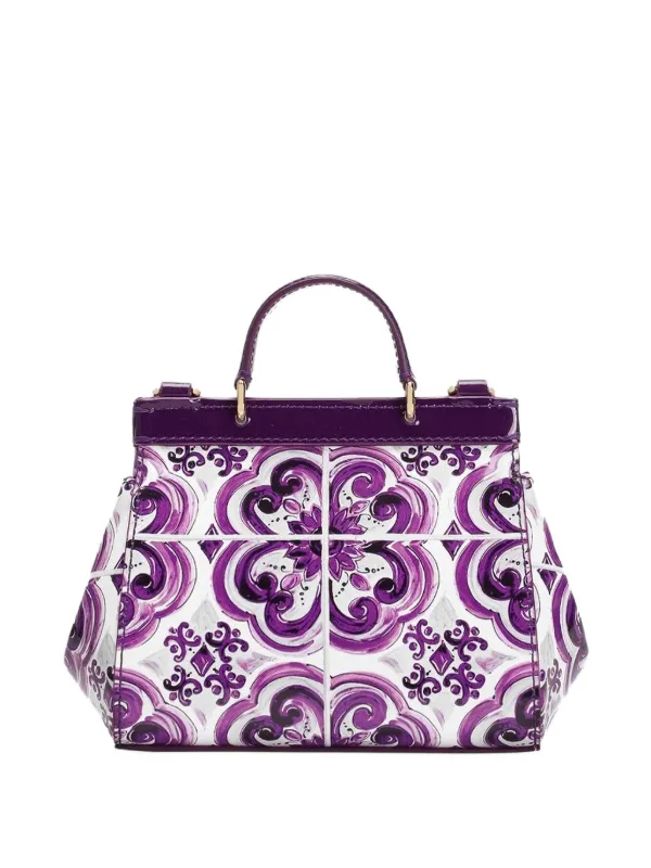 Dolce & Gabbana Kids Maiolica-print Shoulder Bag | Purple | FARFETCH