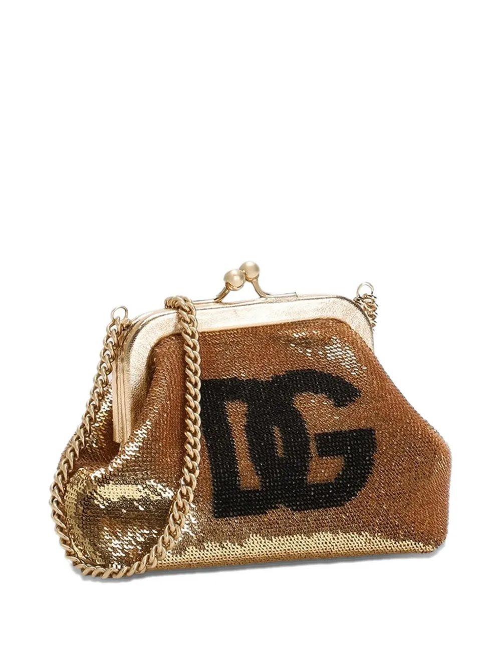  Dolce & Gabbana Kids Sequinned Chain-strap Purse - Yellow 