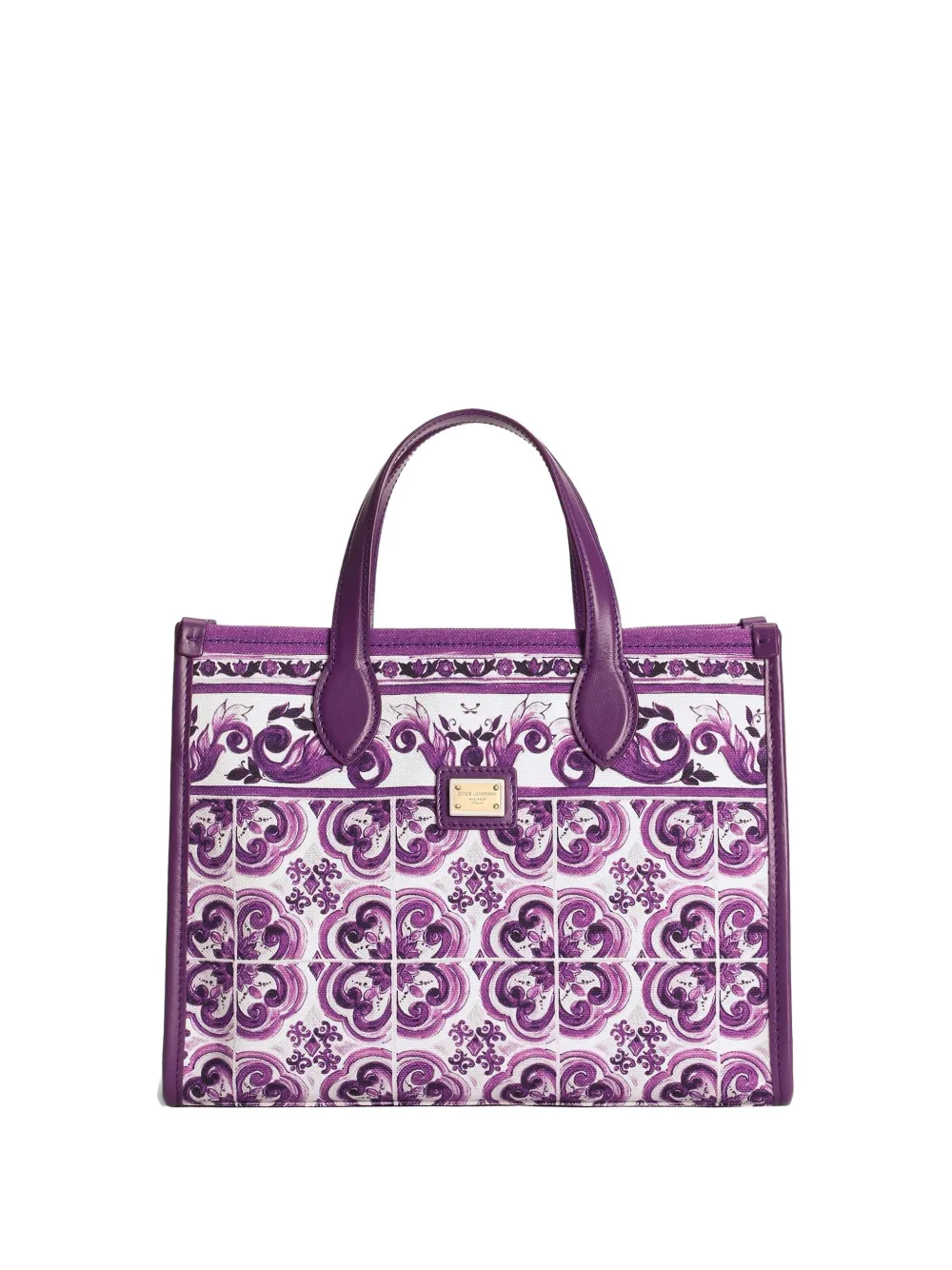 Dolce & Gabbana Kids Maiolica-print shoulder bag - Purple