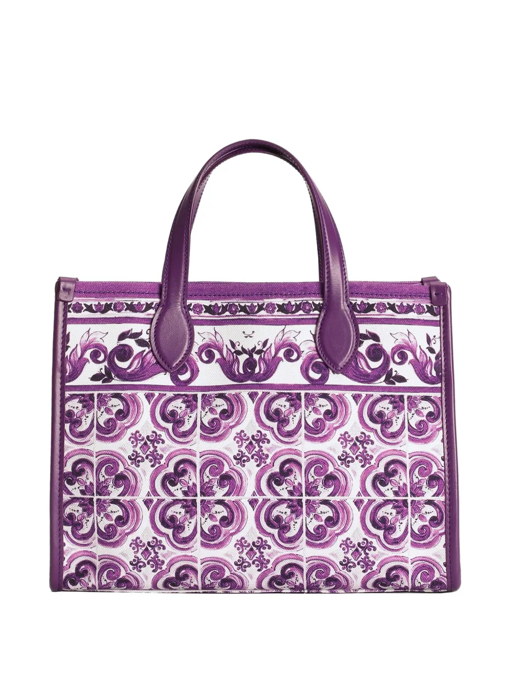 Dolce & Gabbana Kids Schoudertas met Maiolica-print - Paars