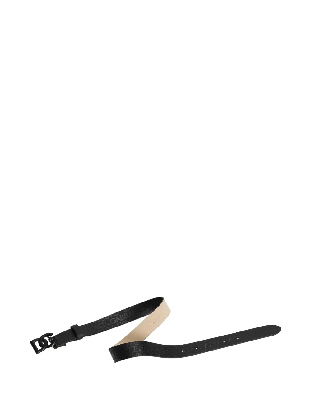 Dolce & Gabbana Kids Leren riem met logopatroon Zwart