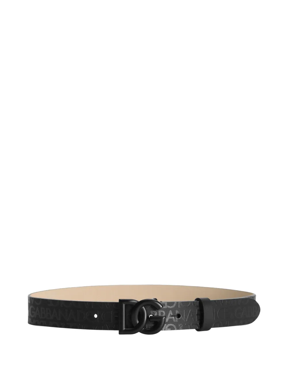 Dolce & Gabbana Kids Leren riem met logopatroon Zwart