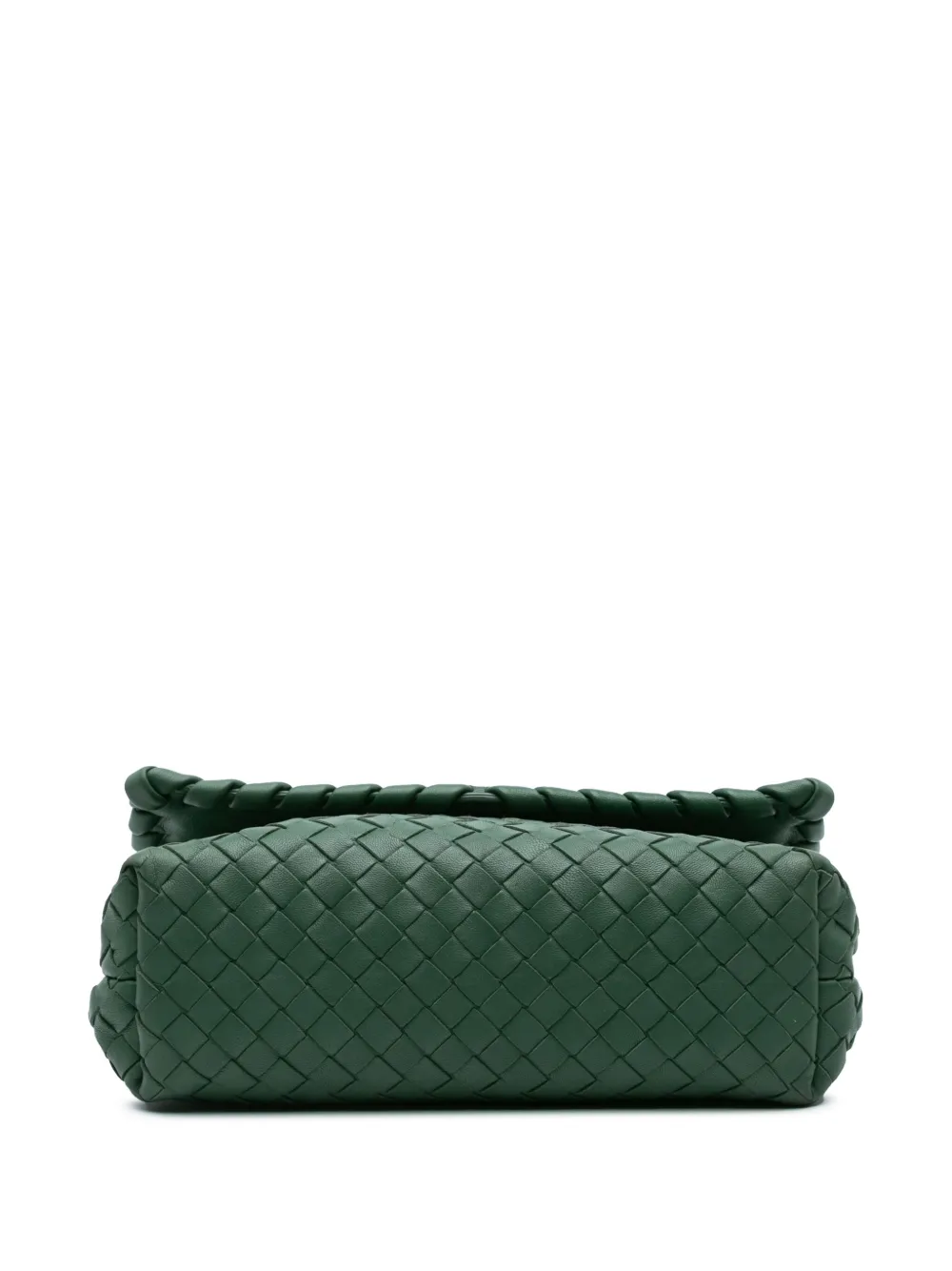 Pre-owned Bottega Veneta 2012-2024 Baby Nappa Intrecciato Olimpia Crossbody Bag In Green