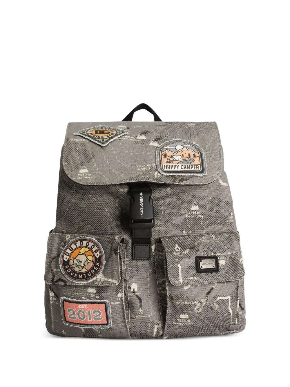 Dolce & Gabbana Kids Rugzak met patchdetail en print Grijs