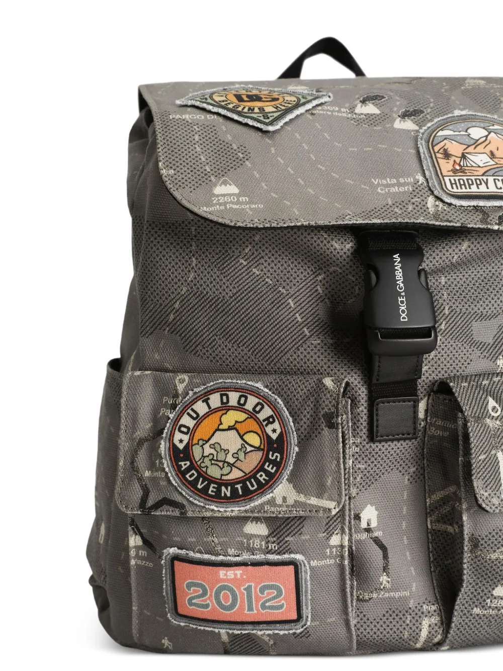 Dolce & Gabbana Kids Rugzak met patchdetail en print Grijs