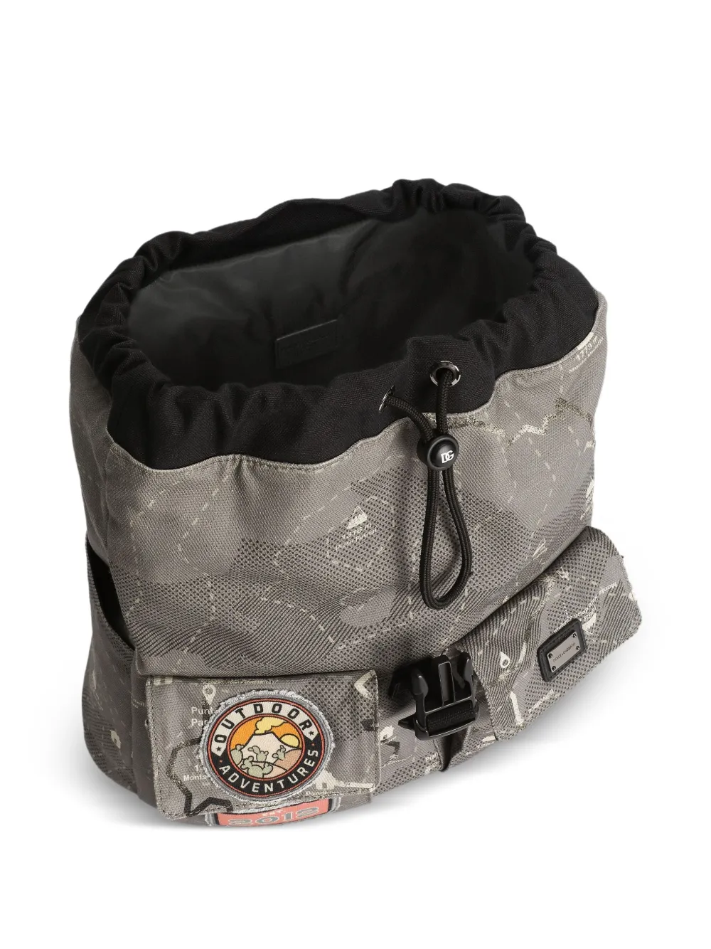 Dolce & Gabbana Kids Rugzak met patchdetail en print Grijs