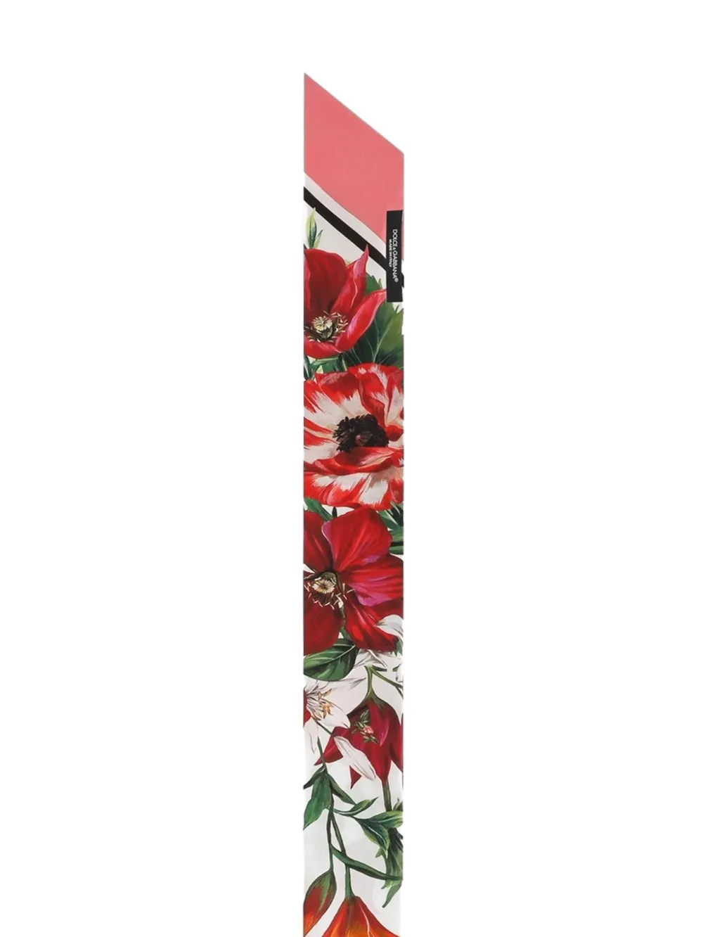 Dolce & Gabbana Haarsjaal met roosprint - Wit