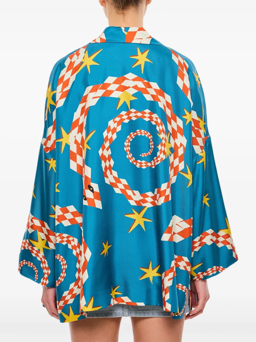 Alberto Biani Zijden jurk Blauw