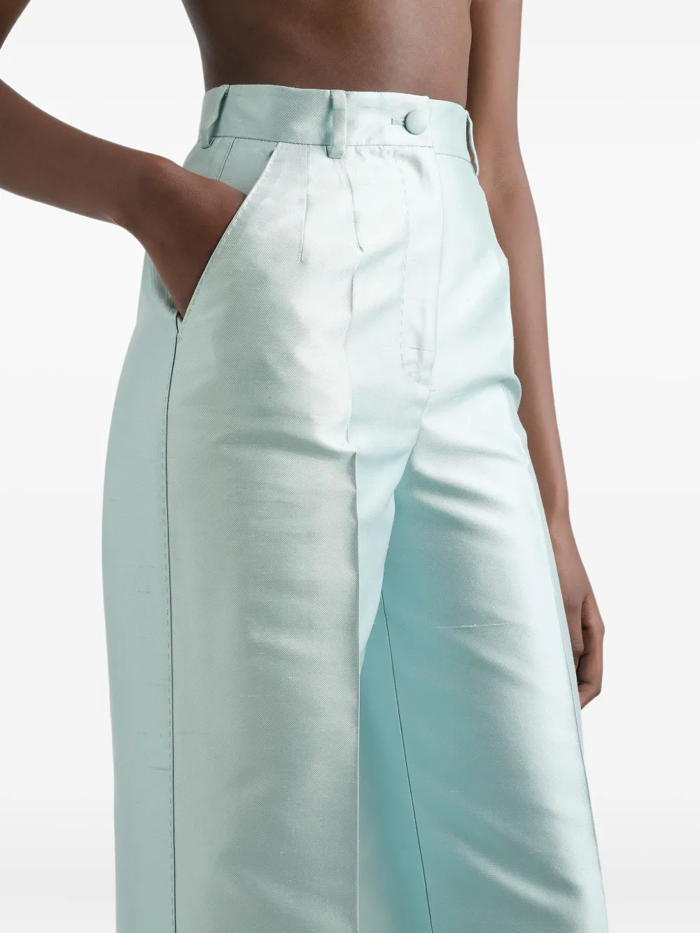 Dolce & Gabbana Shantung zijden broek Blauw