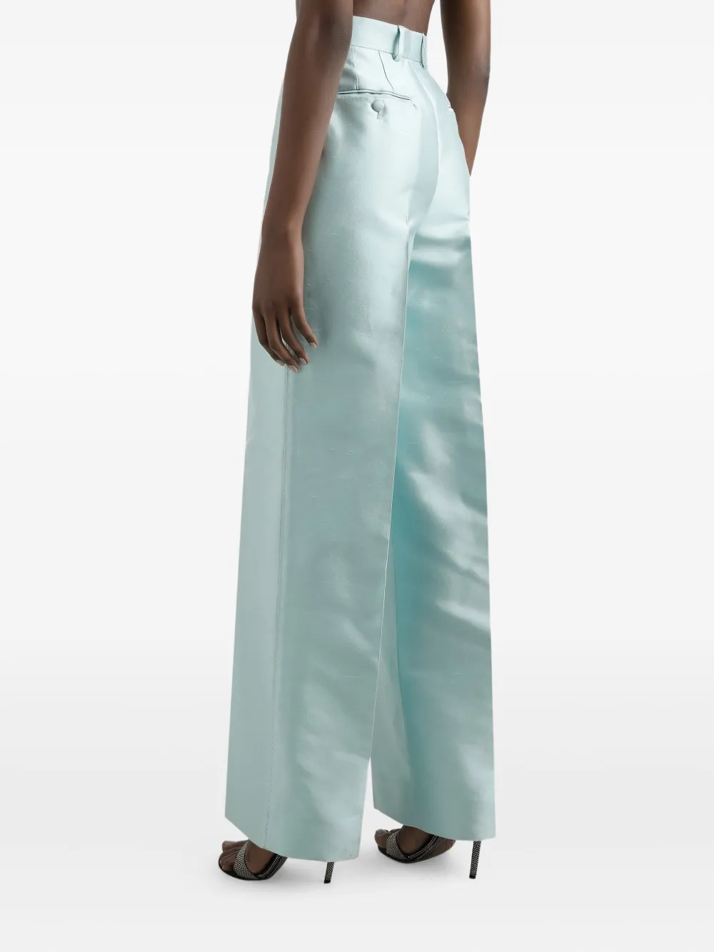 Dolce & Gabbana Shantung zijden broek Blauw