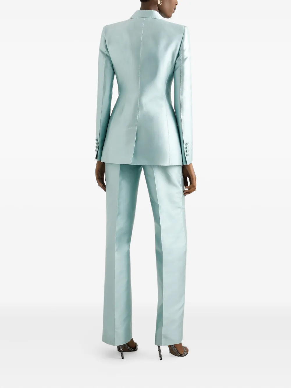 Dolce & Gabbana Shantung zijden broek Blauw