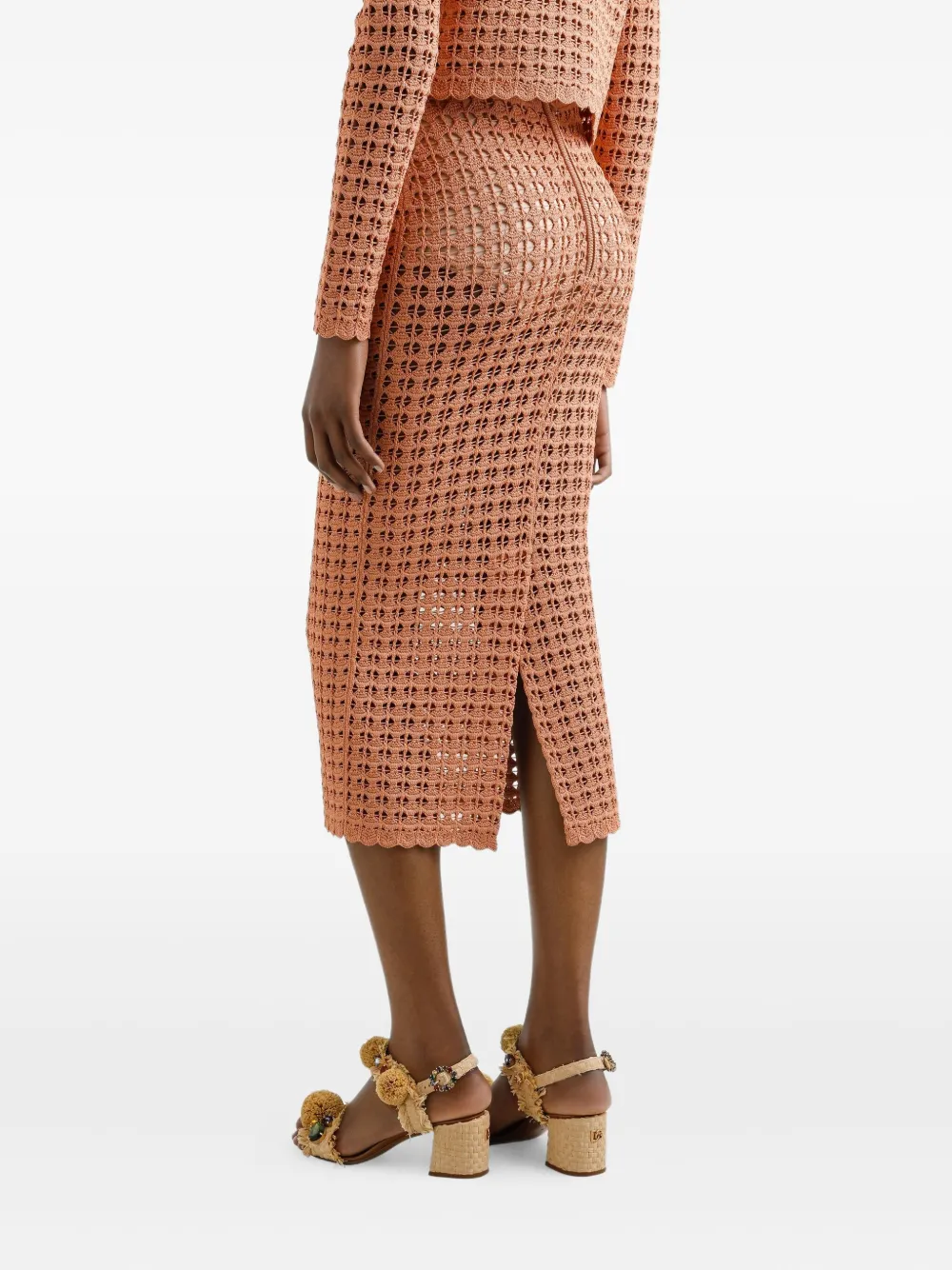 Dolce & Gabbana Gehaakte midi-rok Beige
