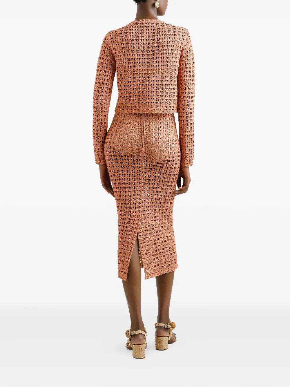 Dolce & Gabbana Gehaakte midi-rok Beige