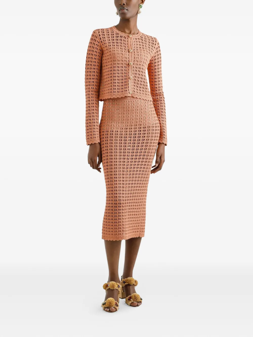 Dolce & Gabbana Gehaakte midi-rok - Beige