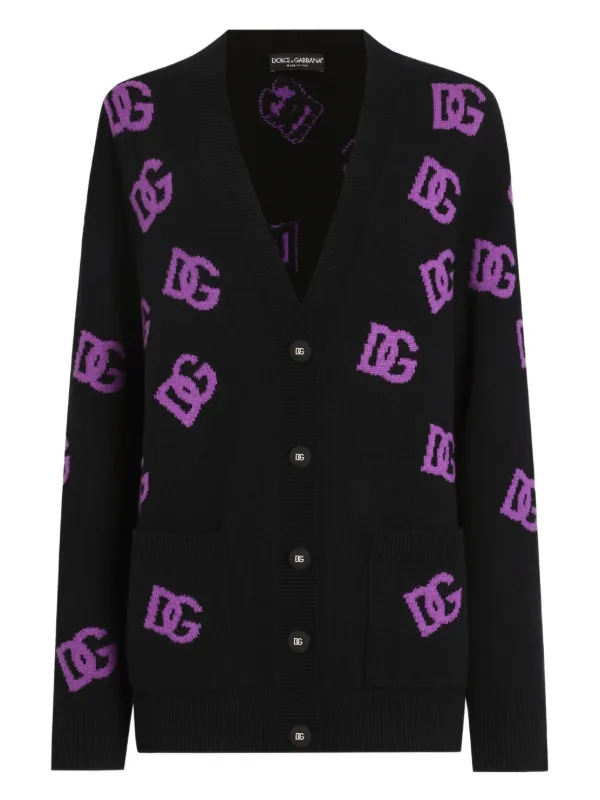 DOLCE&GABBANA カーディガン Cashmere cardigan with DG logo inlay in Print for Women
