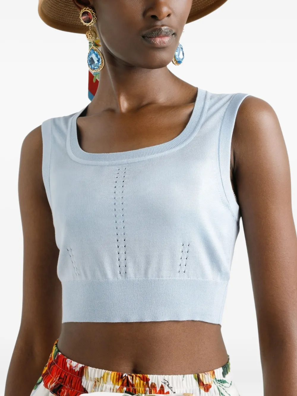 Dolce & Gabbana Top van zijdemix Blauw