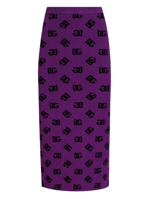 Dolce & Gabbana logo-motif midi skirt