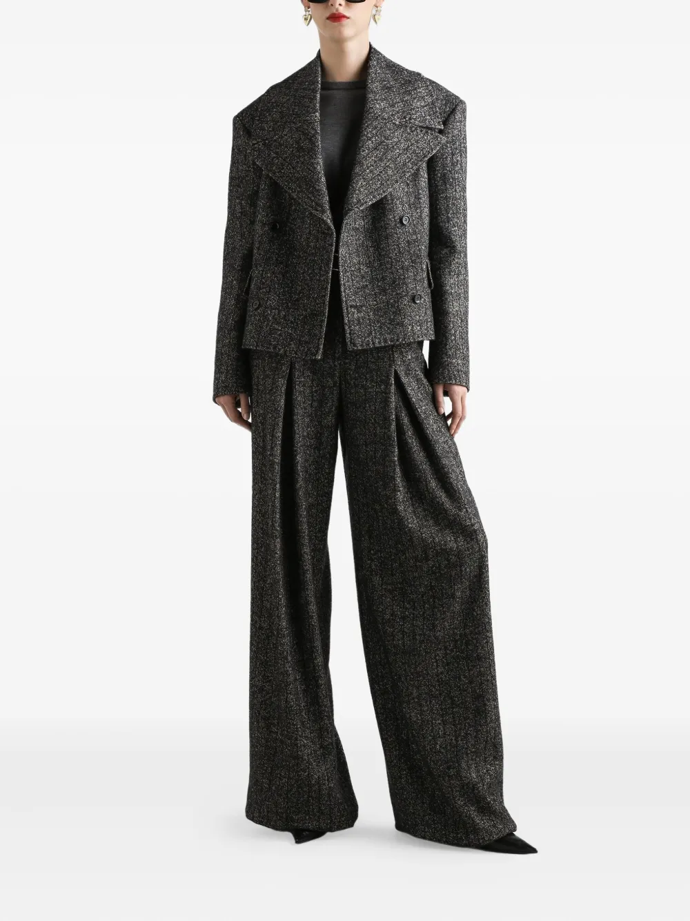 Dolce & Gabbana Tweed plooibroek Zwart