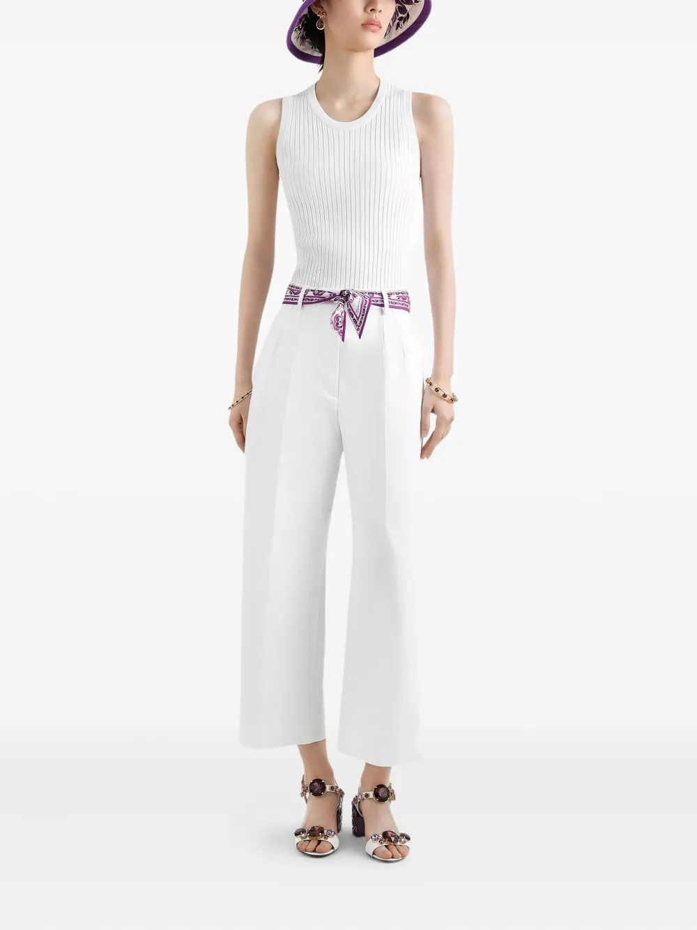 Dolce & Gabbana Geribbelde top Wit