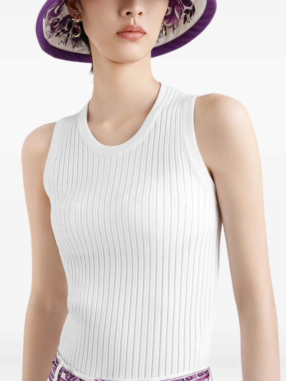 Dolce & Gabbana Geribbelde top Wit