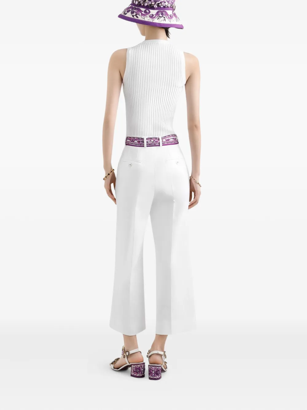 Dolce & Gabbana Geribbelde top Wit