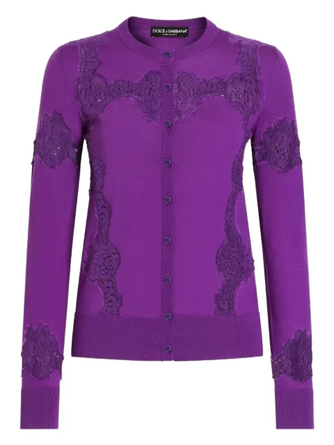 Dolce & Gabbana wool lace-inlay cardigan