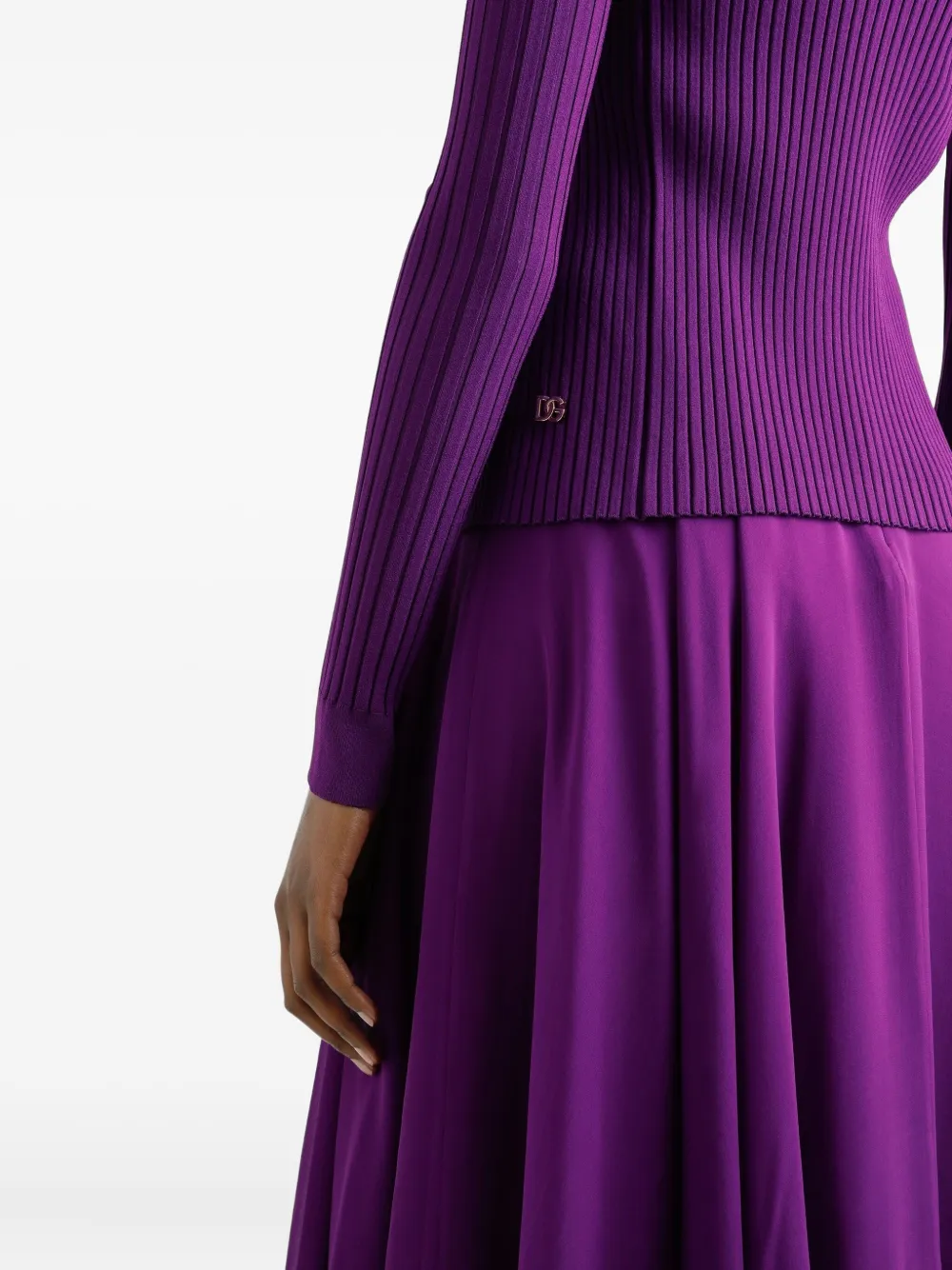 Dolce & Gabbana Logo-plaque Cardigan In Purple
