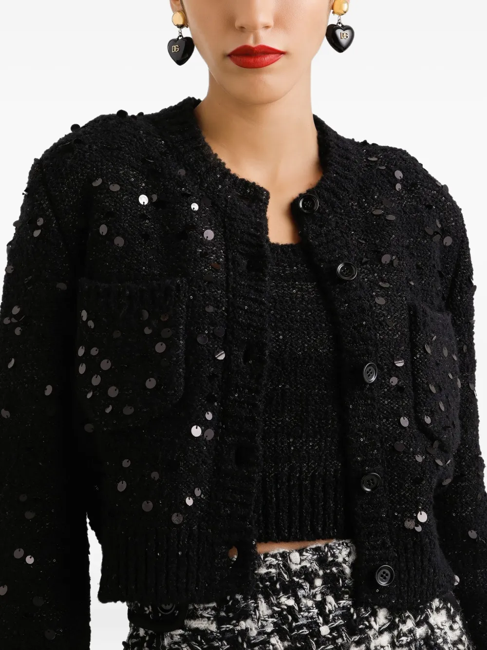 Dolce & Gabbana Vest met pailletten Zwart