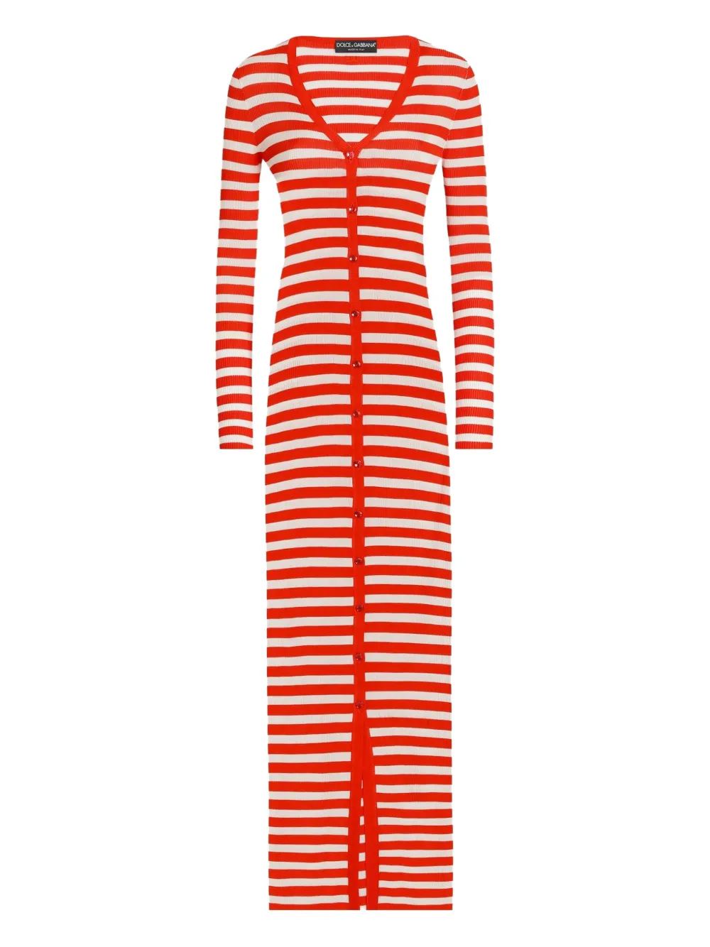 Dolce & Gabbana robe en maille à rayures | rouge | Image 1