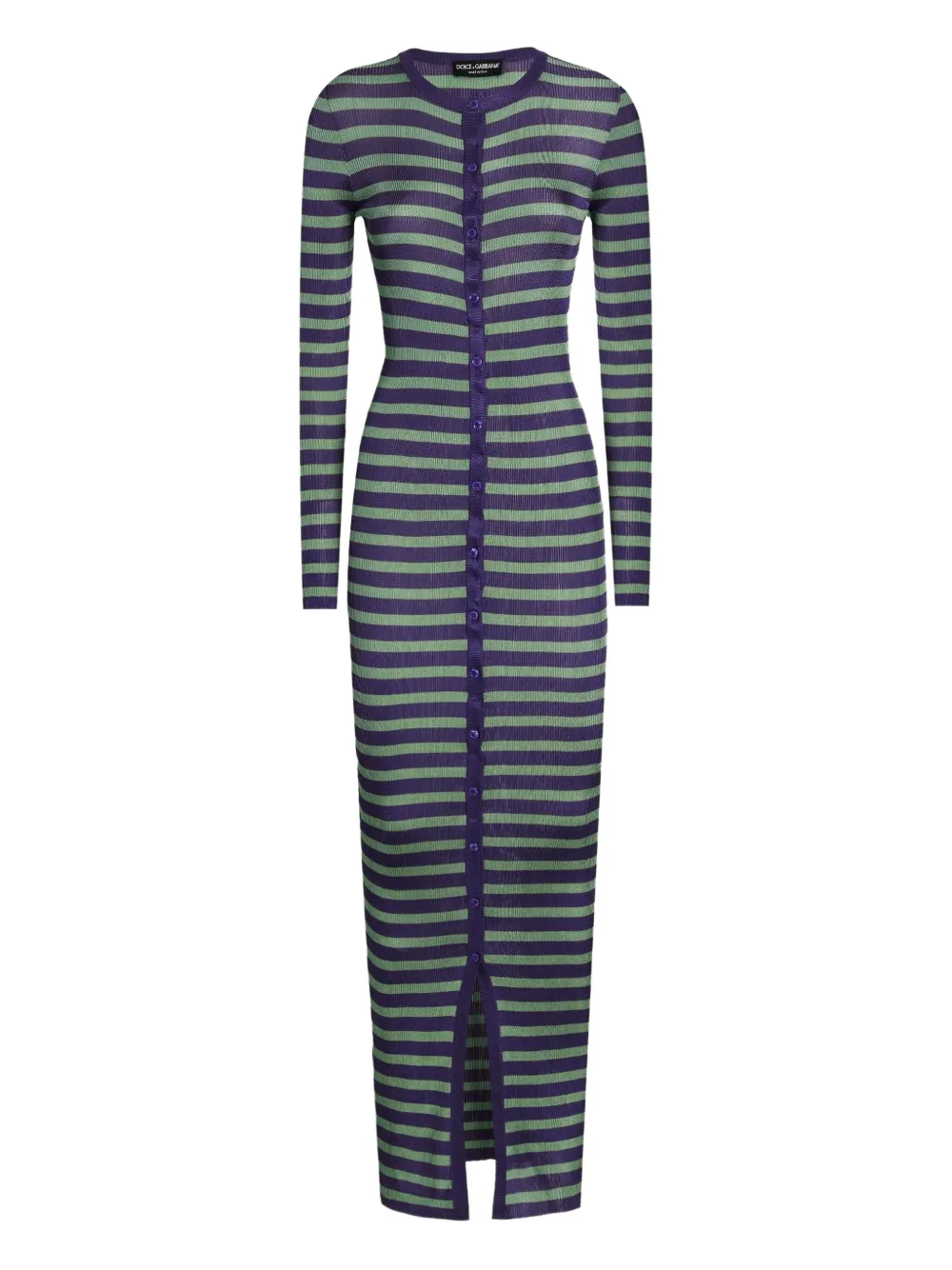 Dolce & Gabbana robe en maille à rayures | vert | Image 1