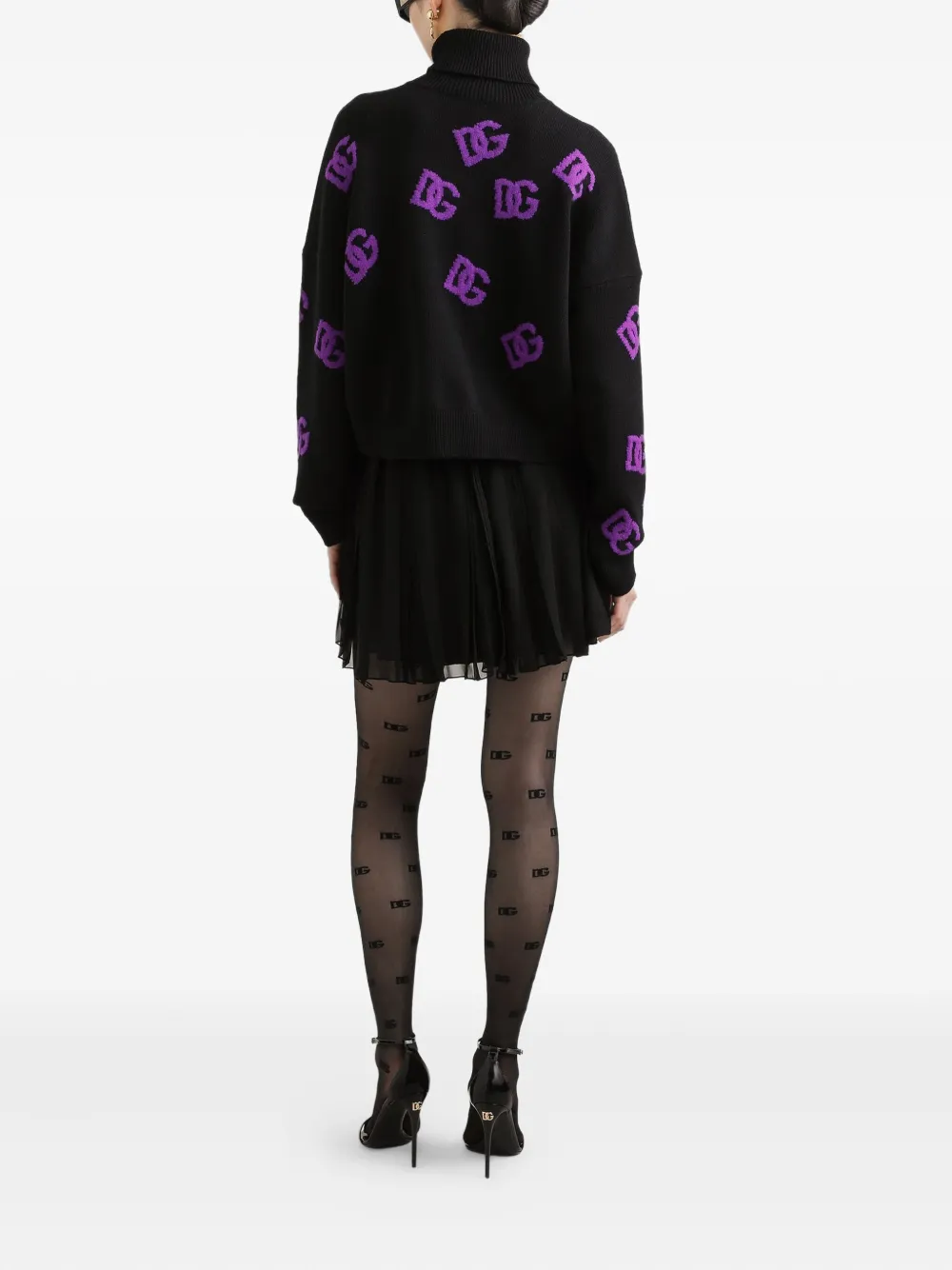 Dolce & Gabbana Wollen trui met DG-logo Zwart