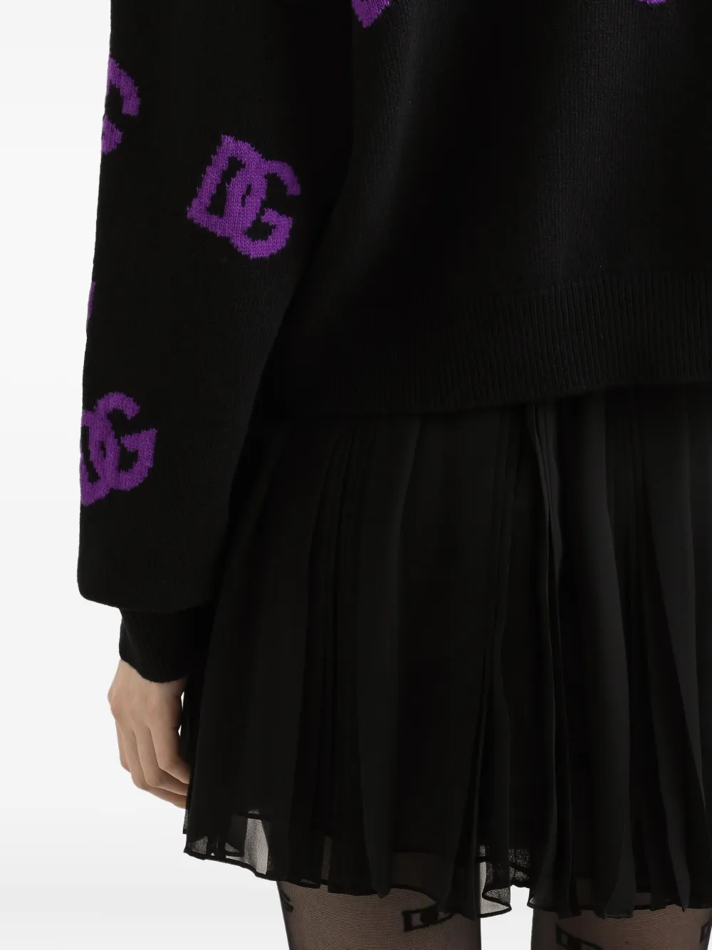 Dolce & Gabbana Wollen trui met DG-logo Zwart