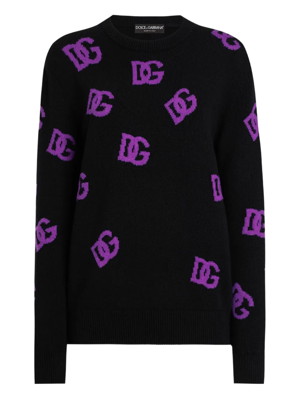Dolce & Gabbana Wool Dg-logo Sweater In Black