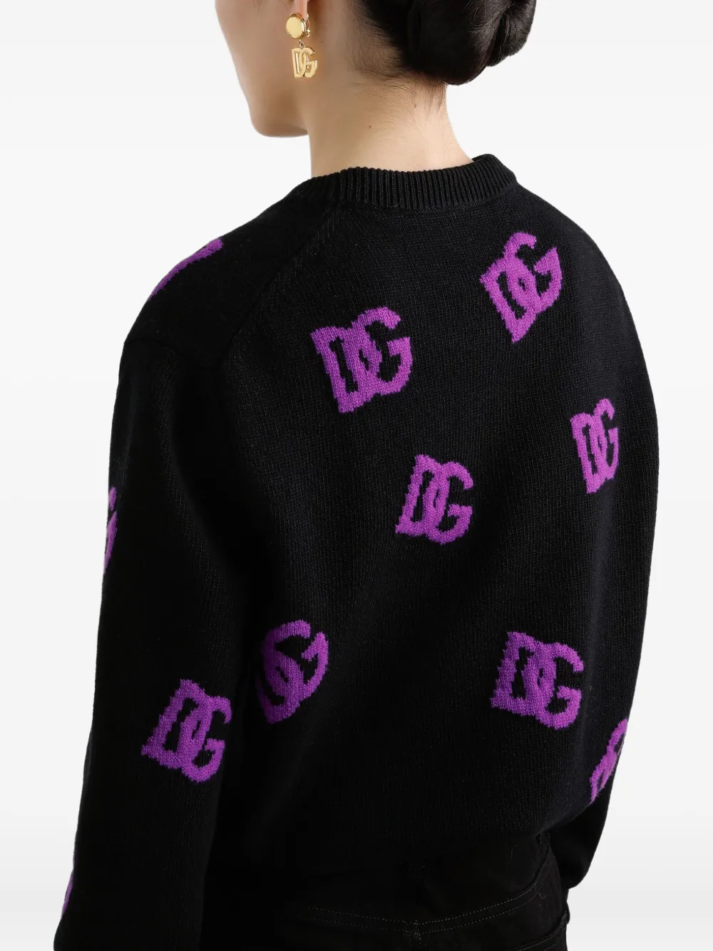Dolce & Gabbana Wollen trui met DG-logo Zwart