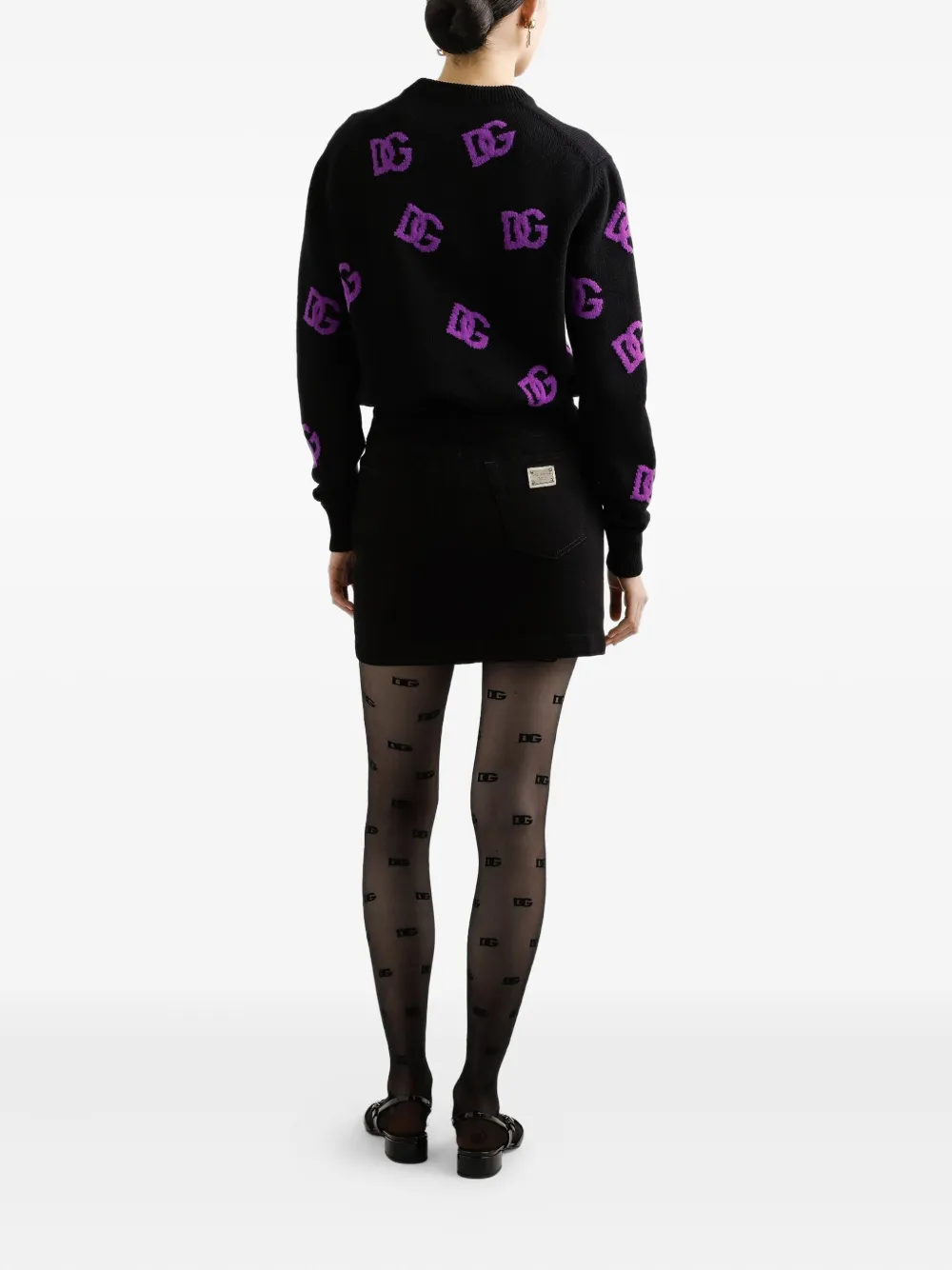 Dolce & Gabbana Wollen trui met DG-logo Zwart