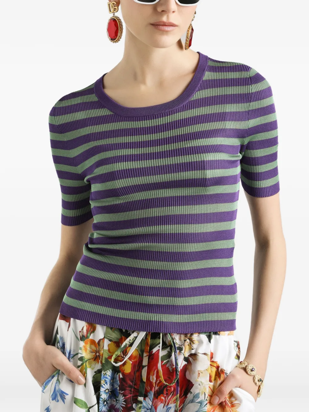 Dolce & Gabbana Gestreepte top Groen